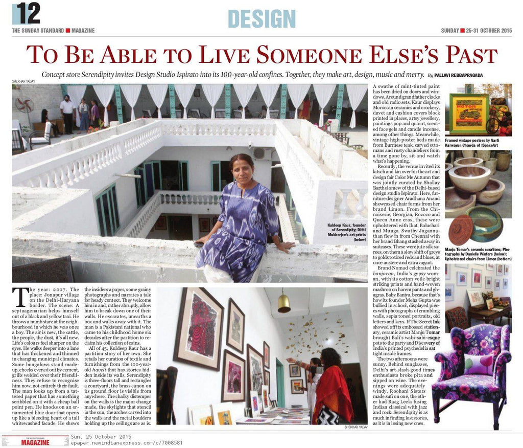 The New Indian Express | Sunday Edition | 25-31 October | Coverage of the Colour Me Autumn Festival held at Serendipity Delhi and of our chairs.